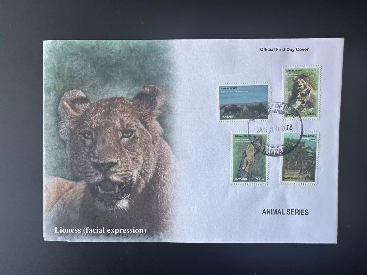 Tanzania 2008 Mi. 4544 - 4547 FDC 1st day Animal series Lion Giraffe