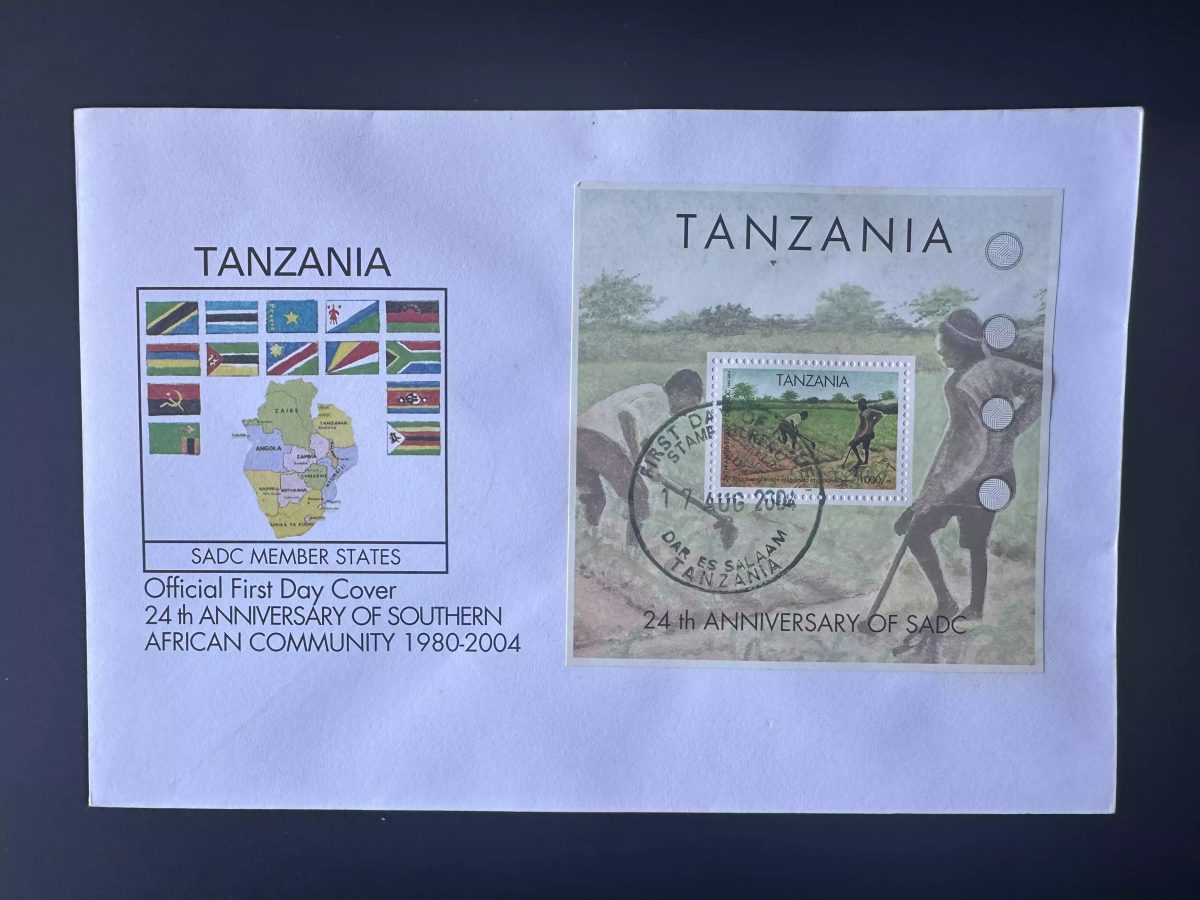 Tanzania 2004 Mi. Bl. 567 FDC 1er jour 24th Anniversay of SADC Drapeau Flag