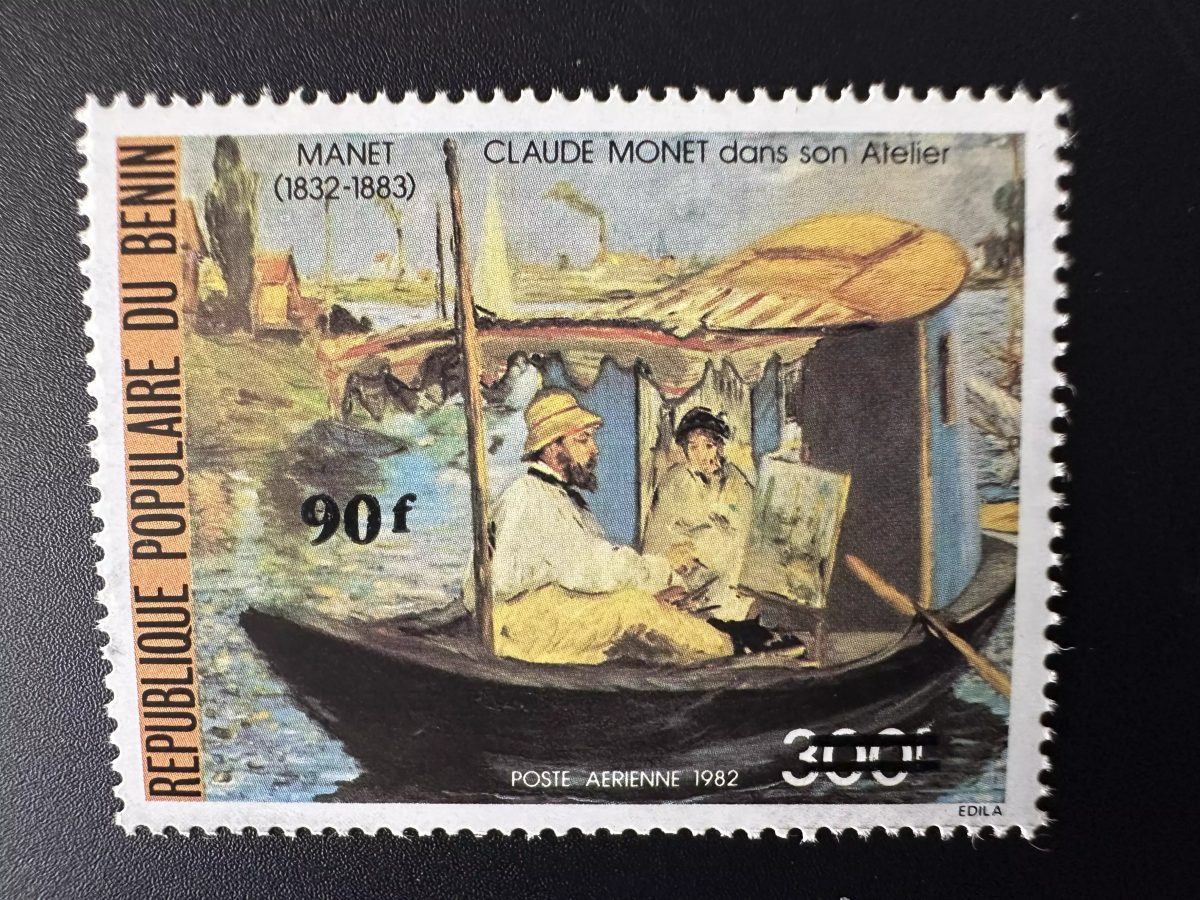 Benin 1984 Mi. 375 Gemälde Manet Monet Boot Schiff überdruck