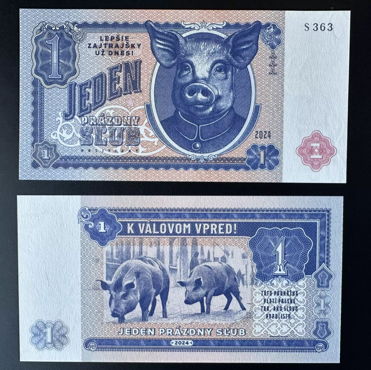2024 Matej Gabris 1 Jeden Prazdny Slub Pig cochon Schwein SPECIMEN ESSAY limité