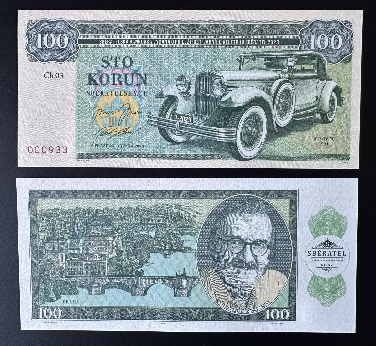 2023 Matej Gabris 100 Korun Wikov 70 voiture Auto car Sberatel Praha Zapadlik