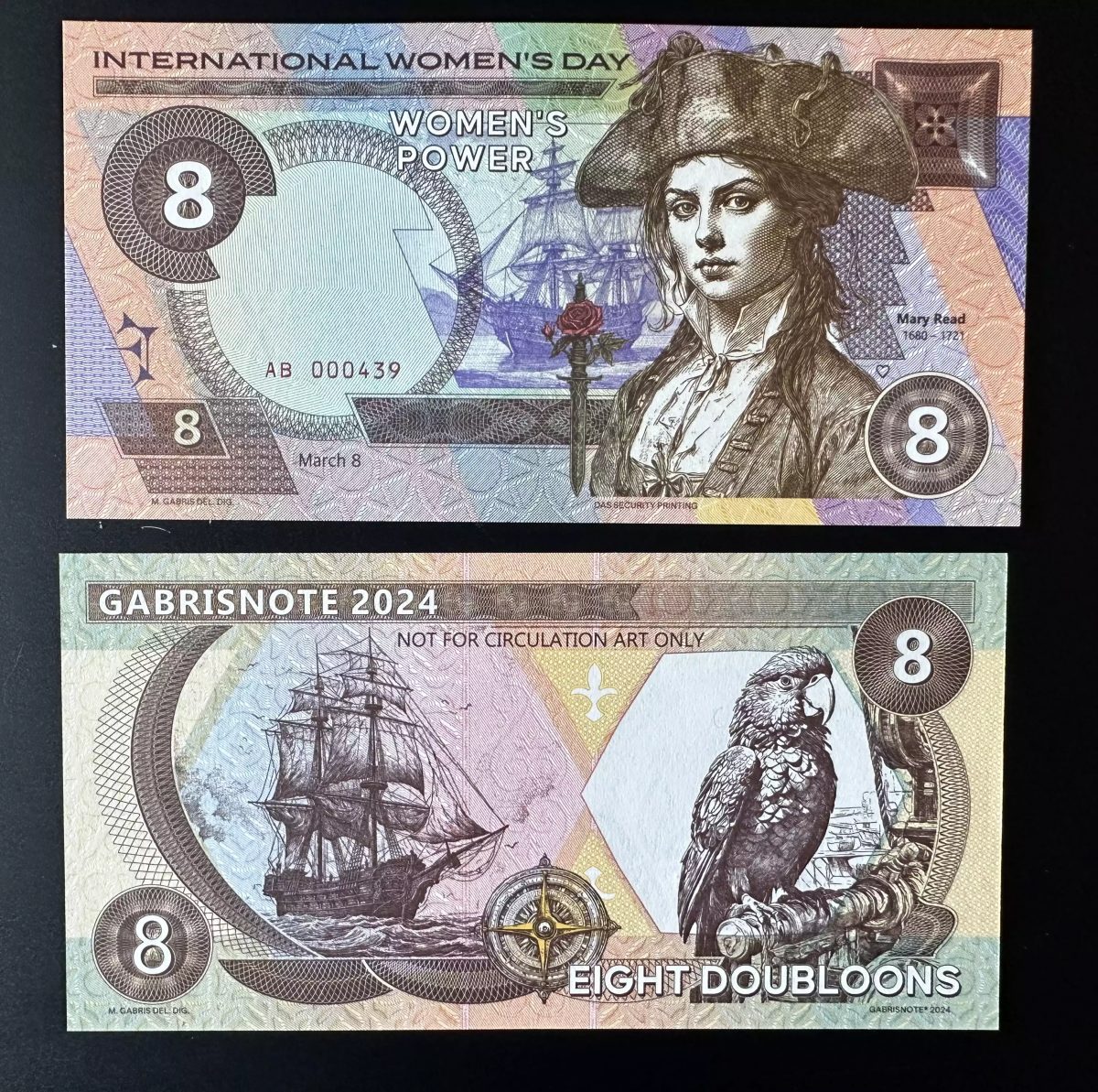 2024 Matej Gabris 8 Doublonen Frauentag Piratin Mary Read