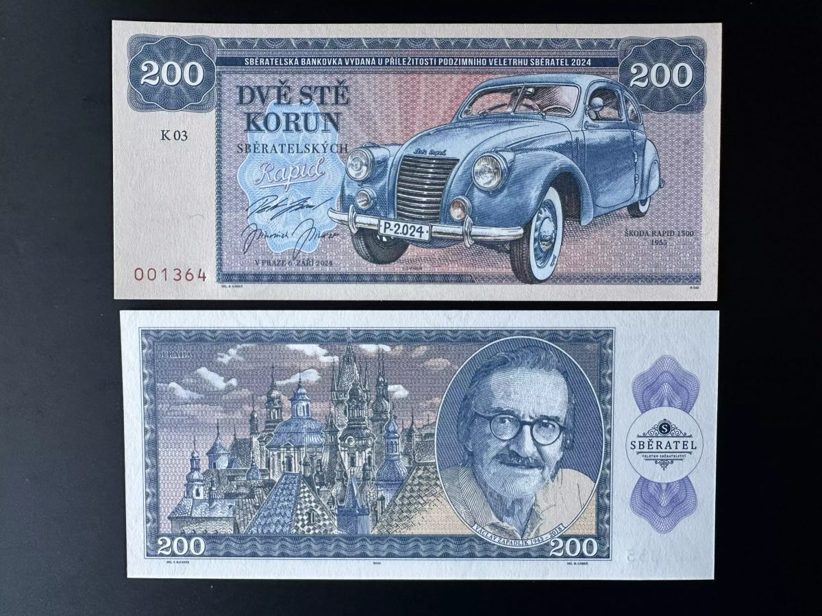 2024 Matej Gabris 200 Korun Skoda Rapid 1500 voiture Sberatel Praha Zapadlik