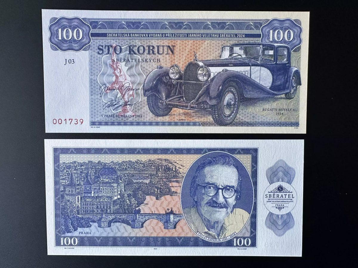 2024 Matej Gabris 100 Korun Bugatti Royale voiture Sberatel Praha Zapadlik ESSAY
