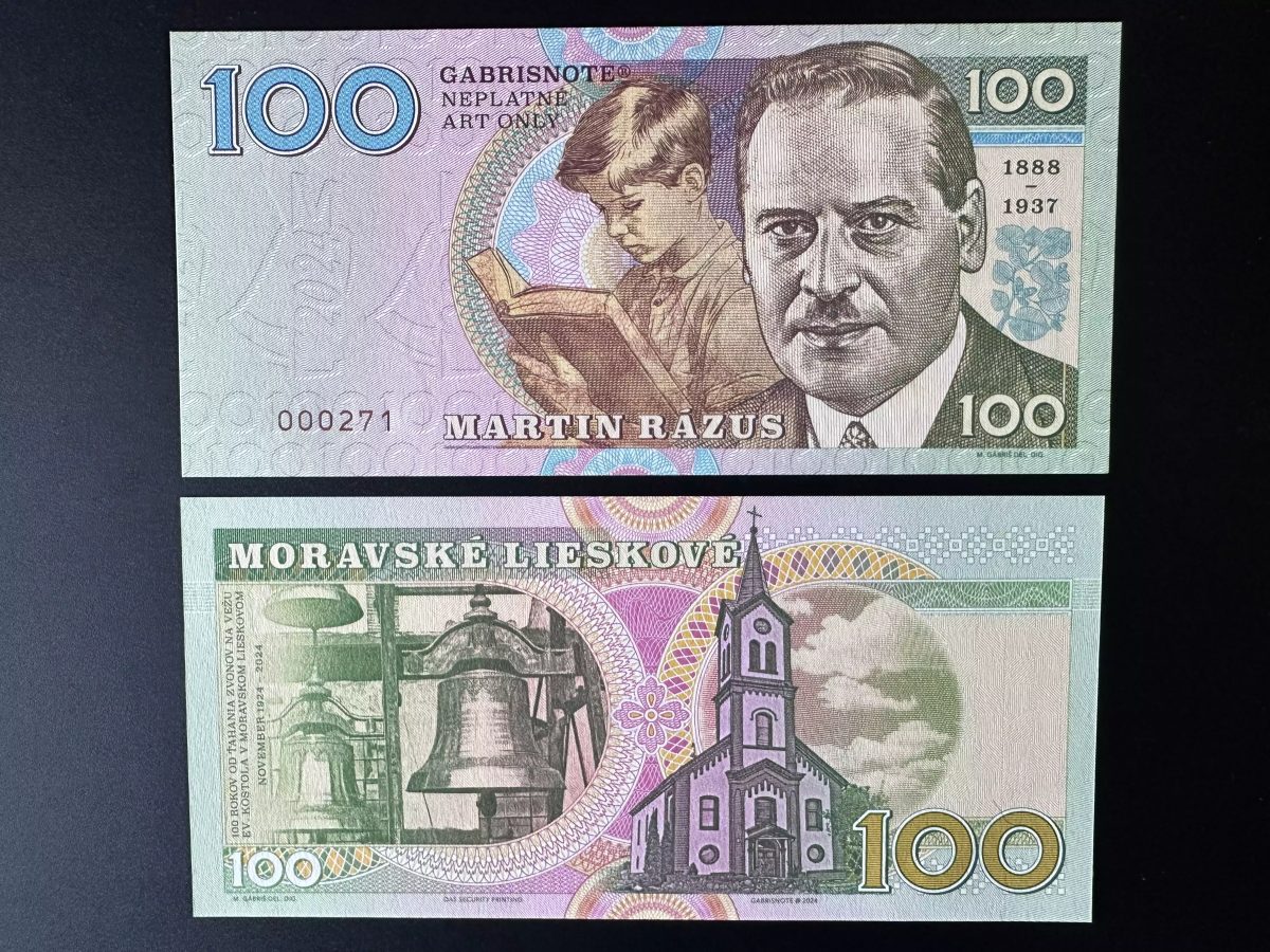 2024 Matej Gabris 100 Martin Razus 1888 - 1937 UNC SPECIMEN ESSAY