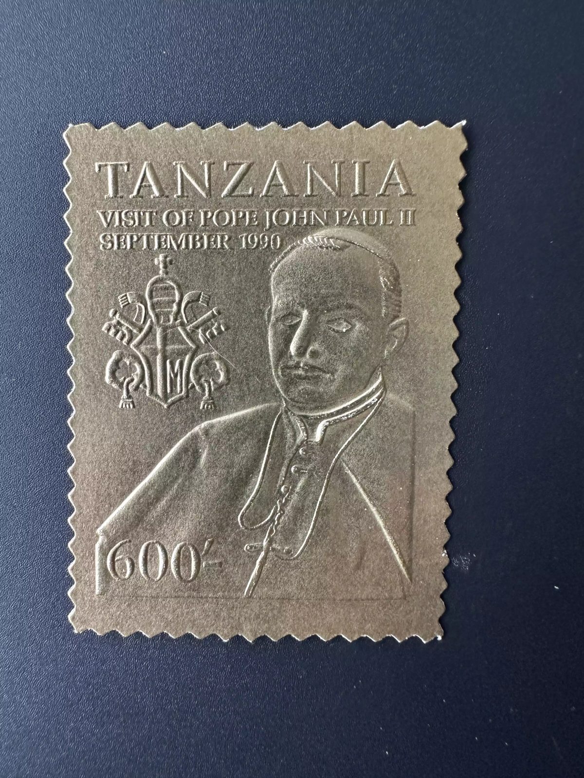 Tanzania 1990 Mi. ? Gold Pape Jean Paul II Papst Johannes Pope John Papal visit