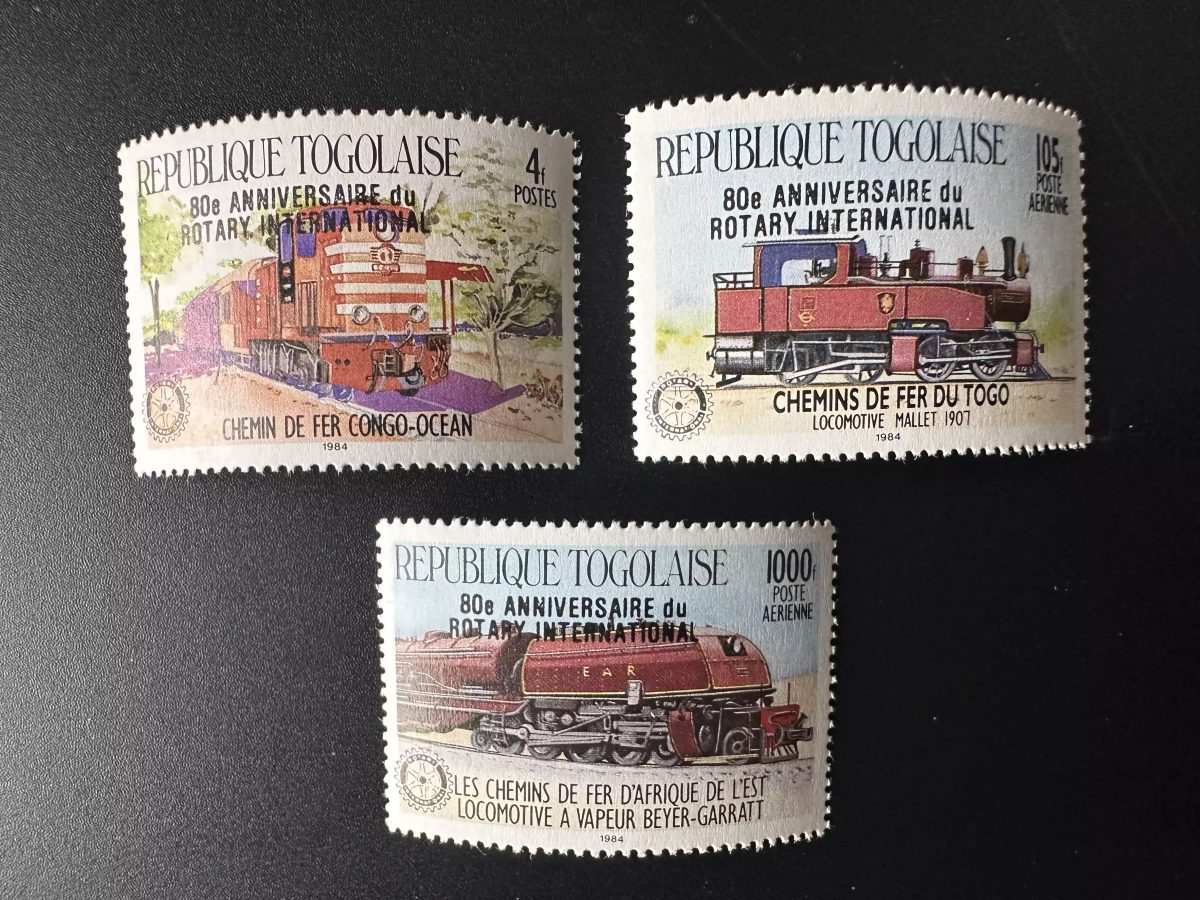 Togo 1985 Mi. 1911 - 1915 surchargé Rotary Club International Chemin Fer Trains