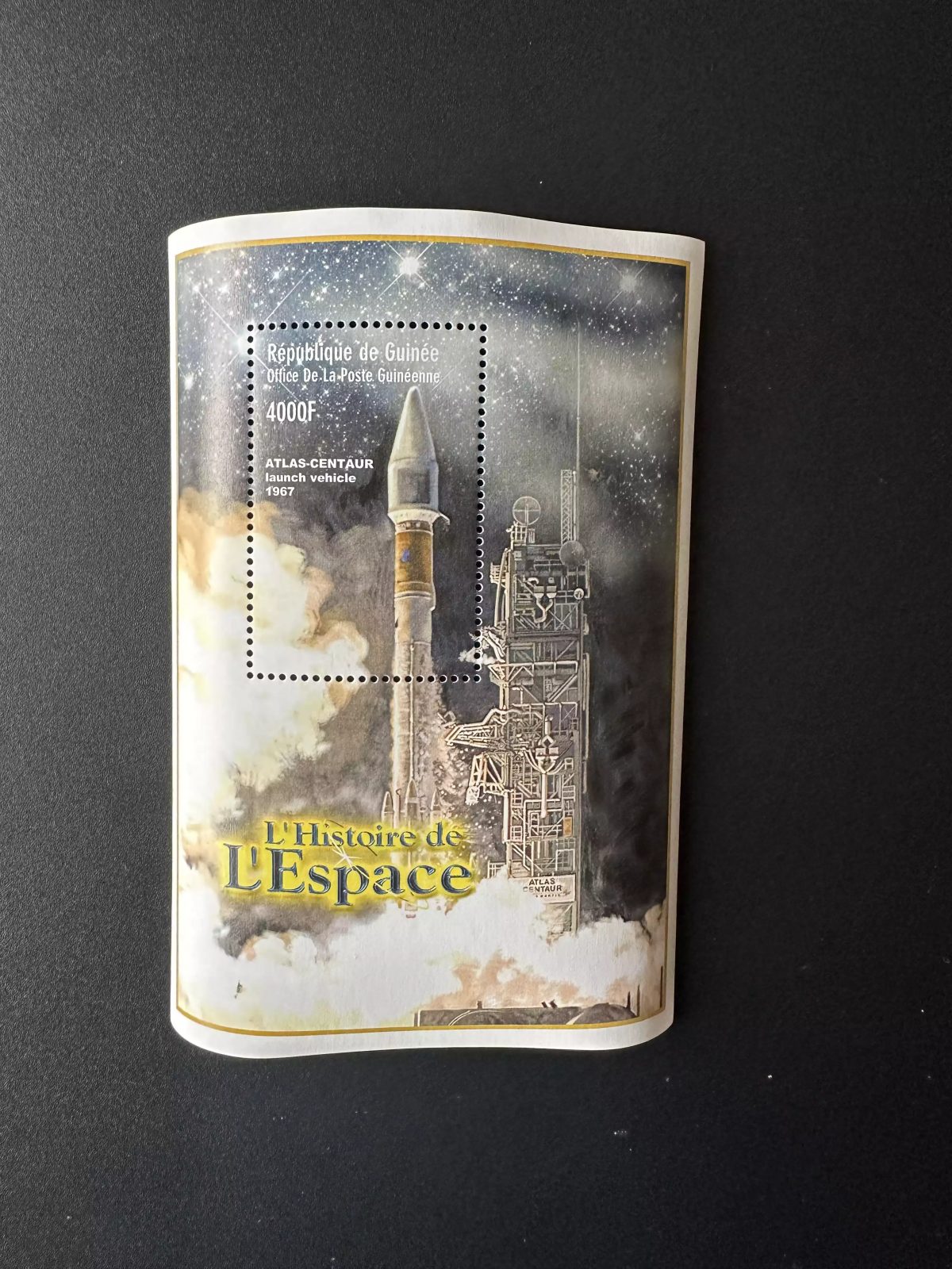 Guinée 2000 Sc. 1862 bloc Histoire de l'Espace Space fusée rocket Atlas centaur