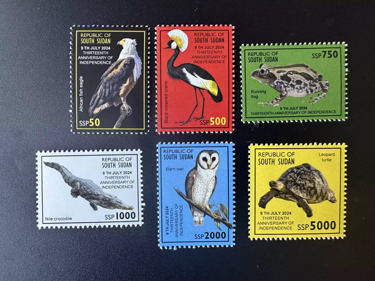 Südsudan 2024 Mi. 35-40 Fauna Greifvögel Frosch Eule Vögel Unabhängigkeit
