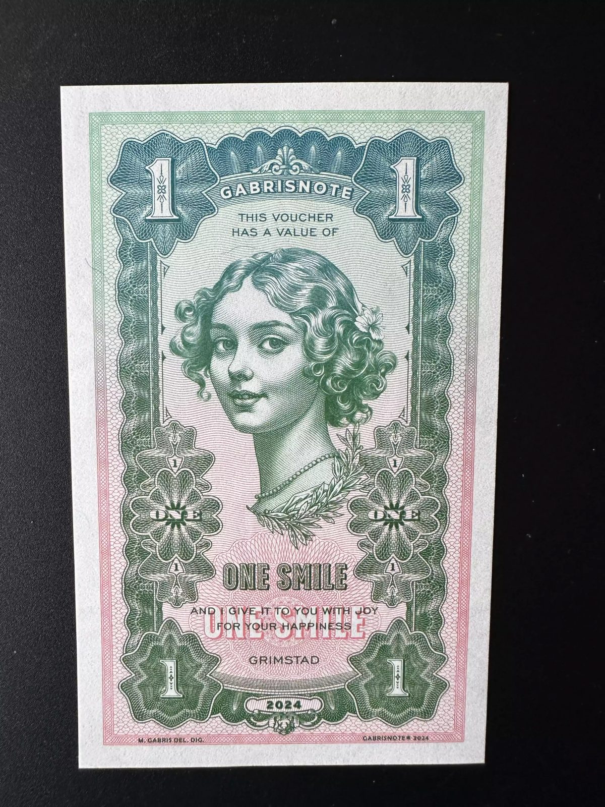 2024 Matej Gabris 1 One Smile Grimstad UNC SPECIMEN ESSAY Tirage limité