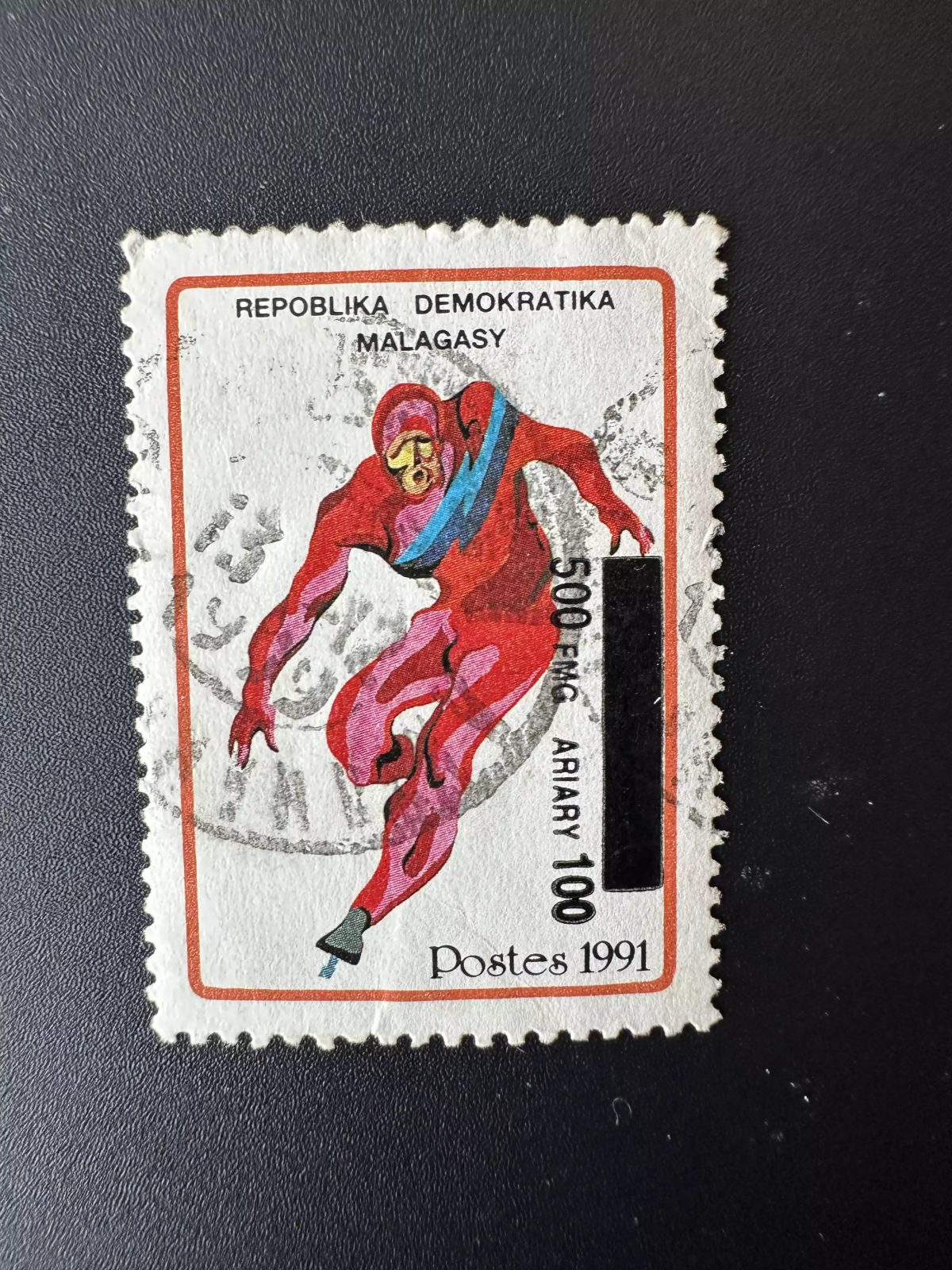 Madagascar 1998 1999 Mi. 2124 Jeux olympiques Olympic Games Albertville surch