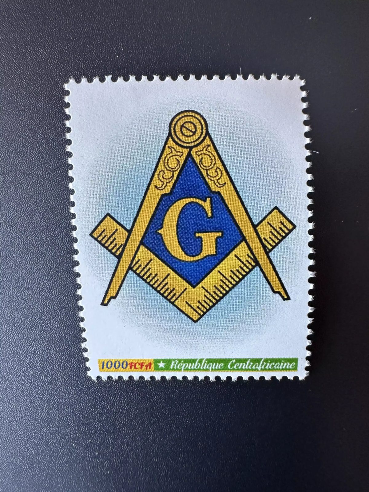 Centrafricaine 2023 Mi. 16033 Personalized franc-maçons freemasonry masonic 1v