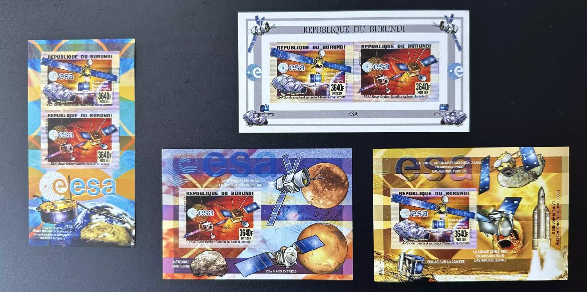 Burundi 2014 Mi. 3480 - 3481 Bl. 498 501 IMPERF ESA Space Satellites