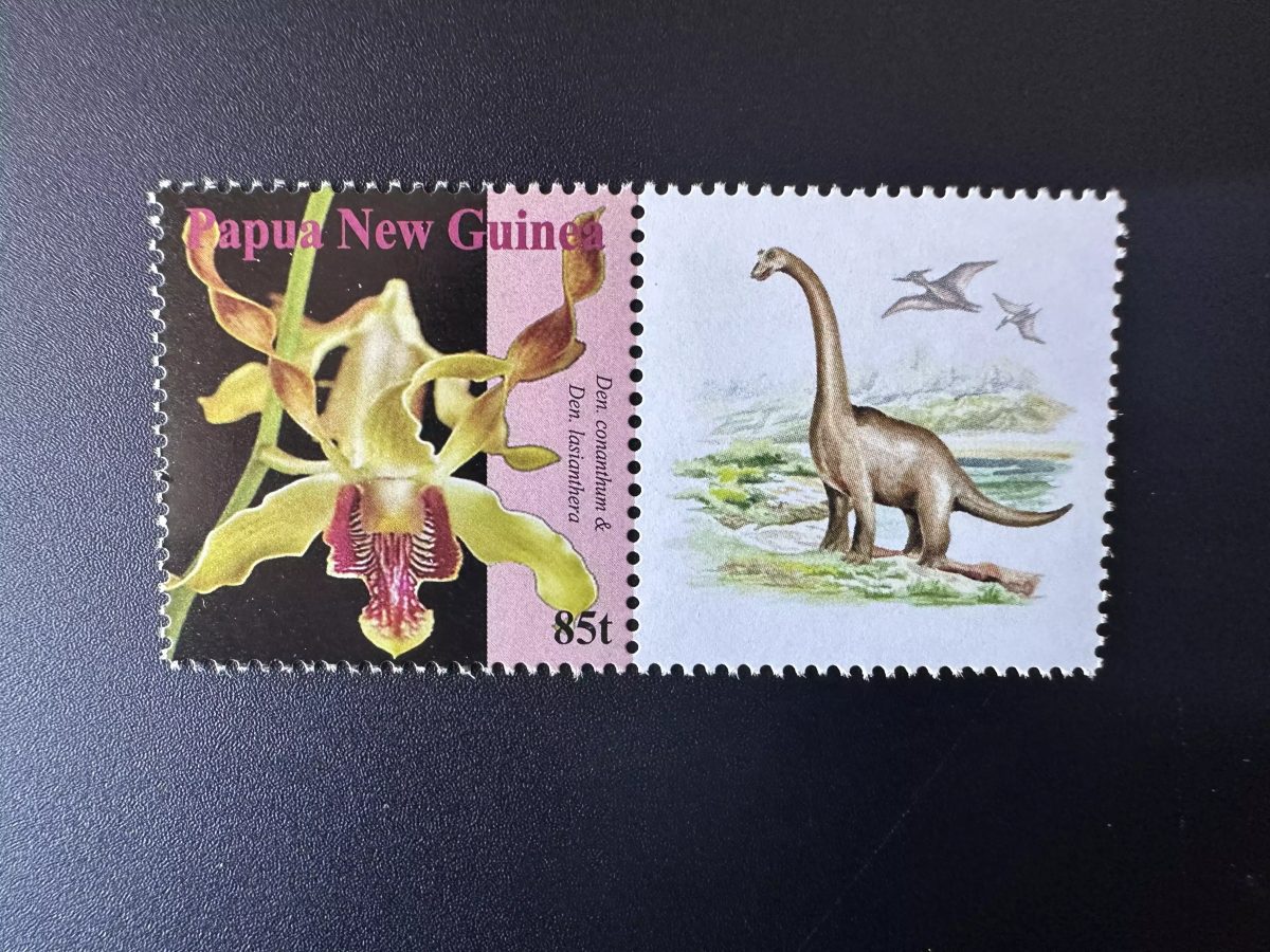 Papua New Guinea PNG 2007 Mi. 1244 Personalized Dinosaures (2) Orchids stamp