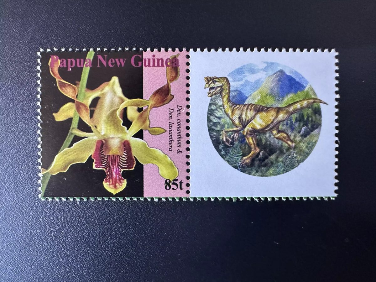Papua New Guinea PNG 2007 Mi. 1244 Personalized Dinosaures Orchids Flowers stamp