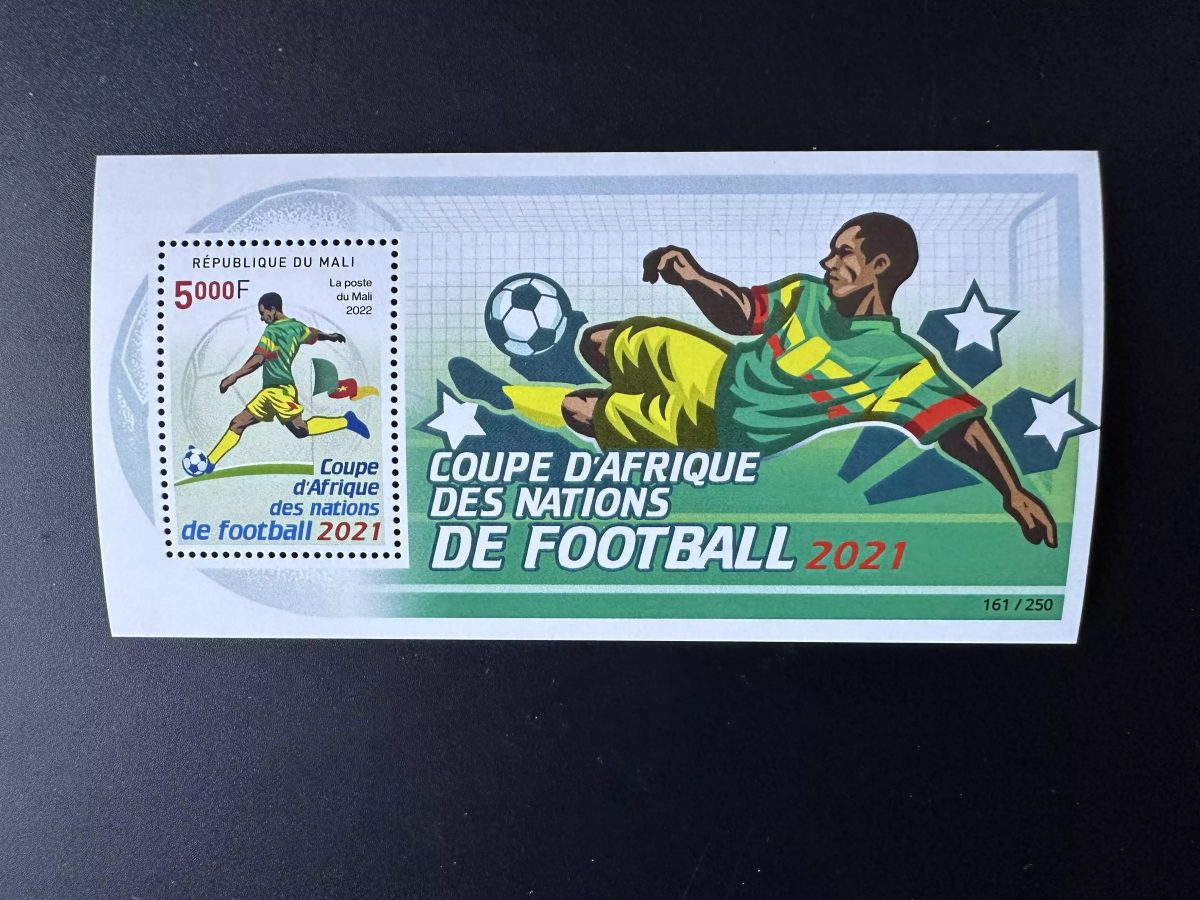 Mali 2022 Mi. Bl. ? Coupe d'Afrique des Nations CAN Football Soccer 2021 drapeau