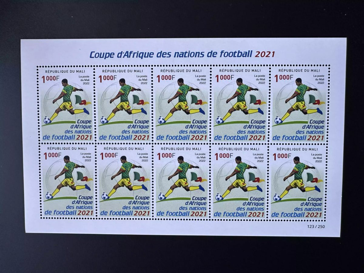 Mali 2022 Mi. ? M/S Coupe d'Afrique des Nations CAN Football 2021 drapeau
