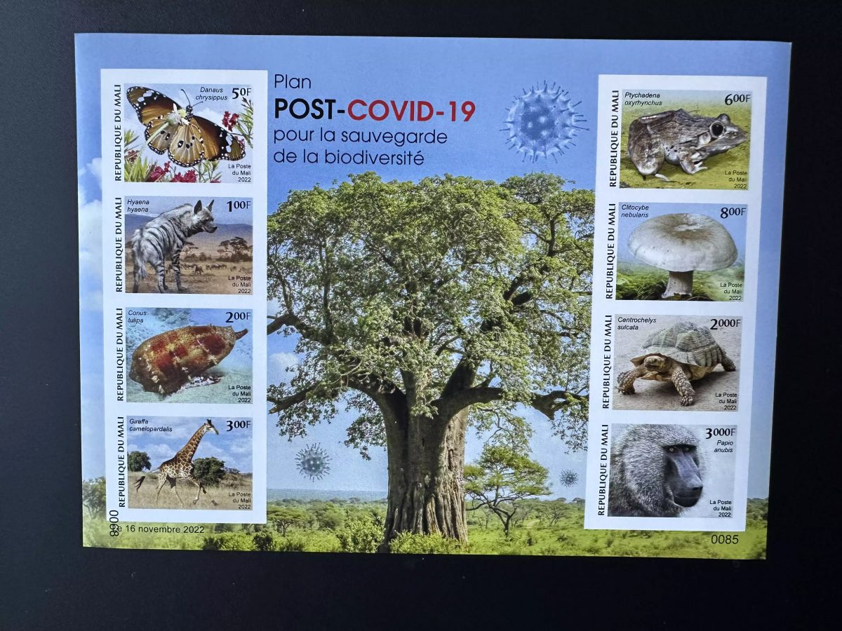 Mali 2022 Mi. Bl. ? ND Fauna COVID-19 Biodiversität Schmetterling