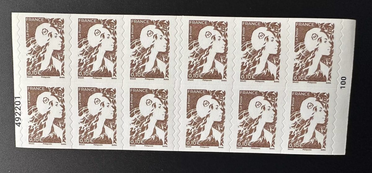 France 2025 MH Carnet 12 TP Marianne de l'Avenir 0.10€ Self-adhesive sticker
