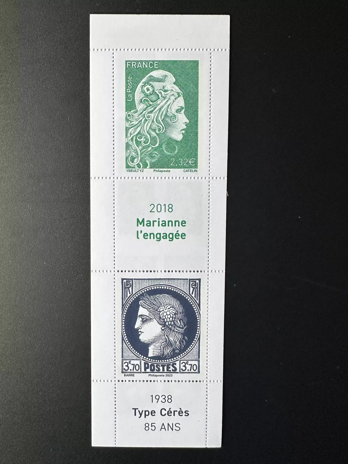France 2023 YT 1532 C1532 85 ans Type Cérès 1938 Marianne l'Engagée carnet mixte