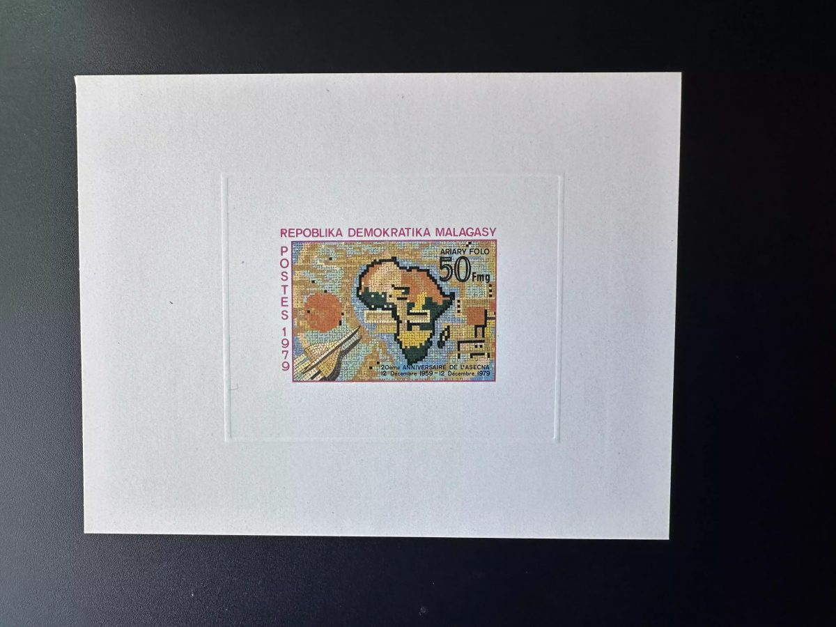Madagascar 1979 Mi. 856 Proof De Luxe Anniversary ASECNA Card Concorde Plane