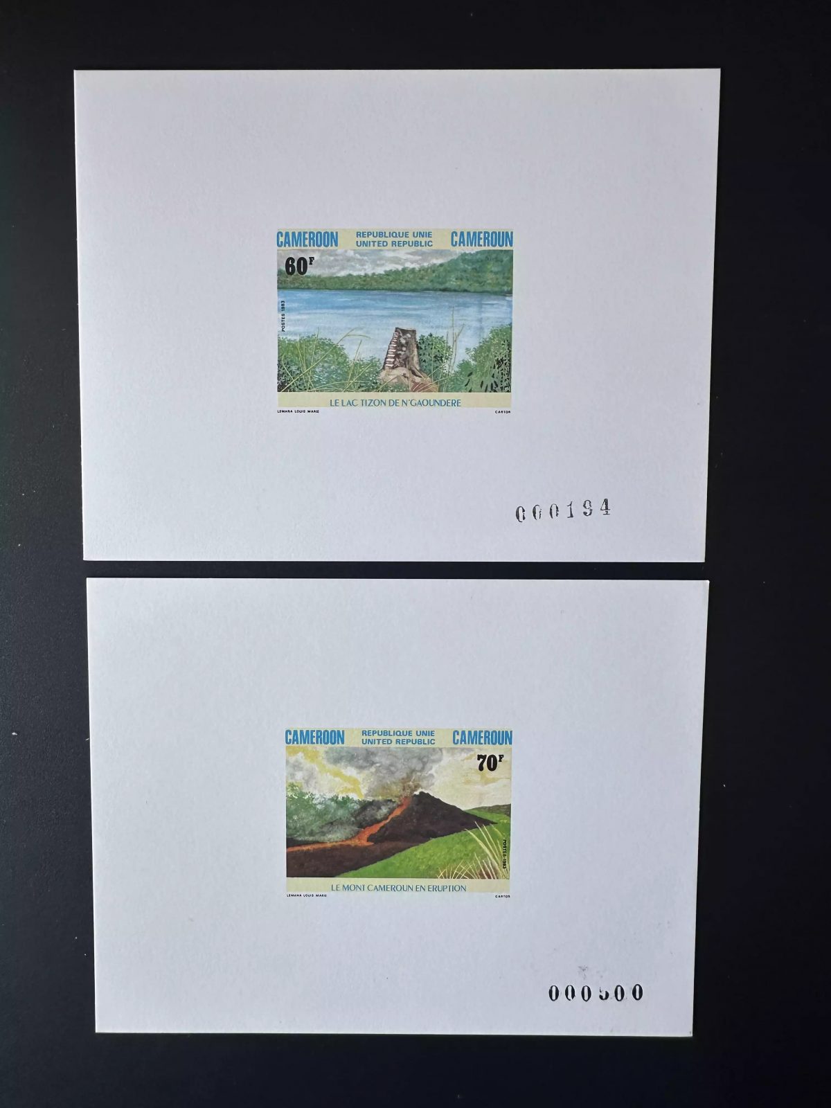 Cameroon 1983 Mi. 1024 - 1025 Luxury Event Lac Tizon Mont Volcan volcano