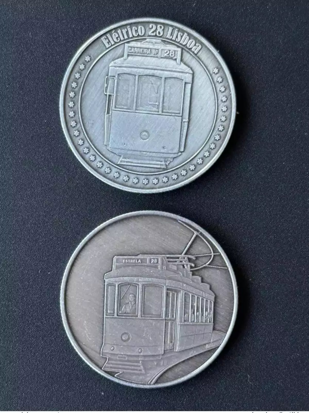 Eletrico 28 Lisboa silver souvenir medal