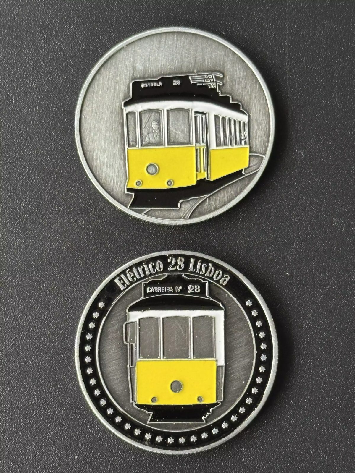 Médaille souvenir "Eletrico 28 Lisboa" argent en couleur