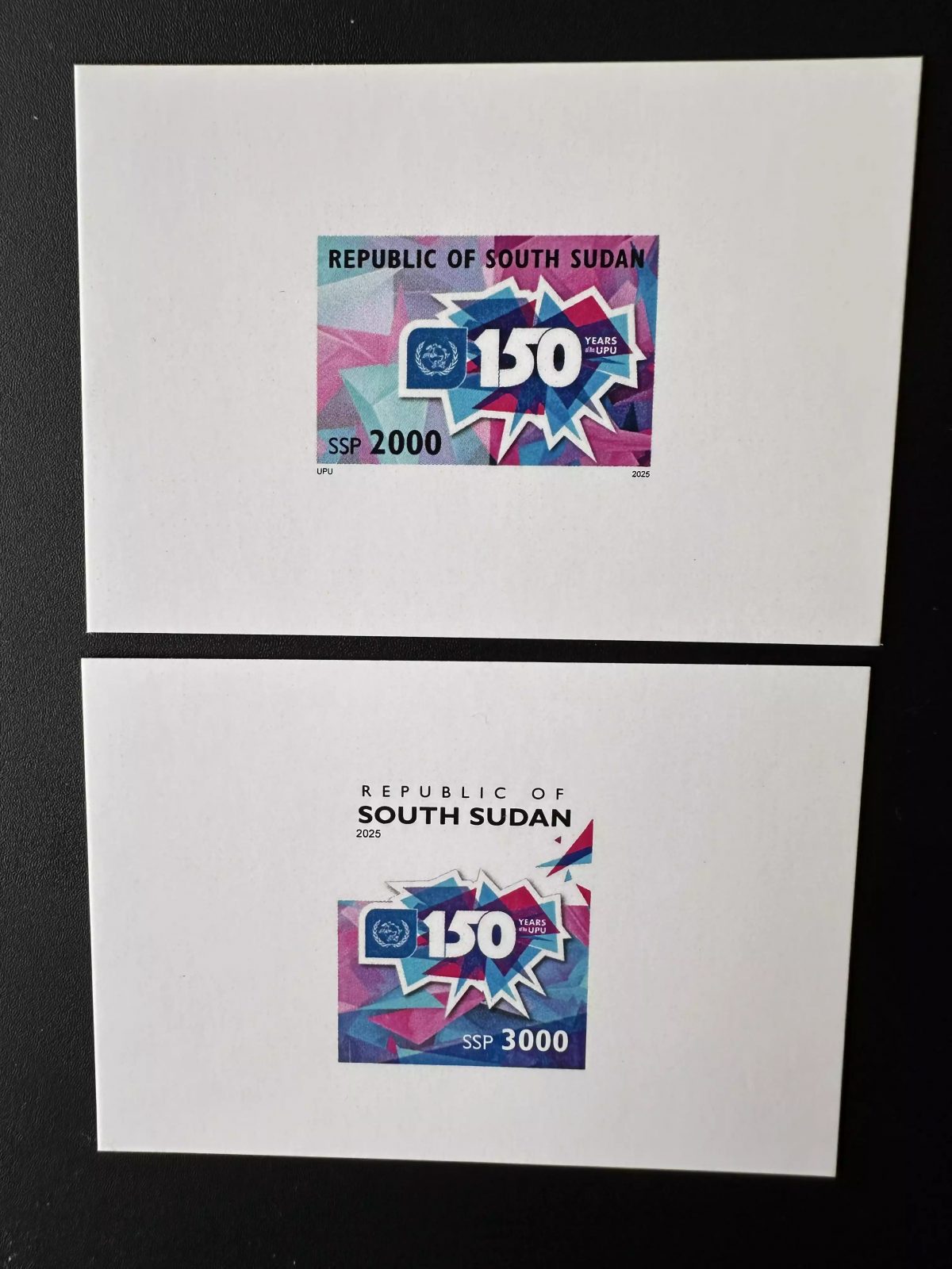 Sud-Soudan 2025 Mi. ? épreuve de luxe 150 ans UPU Union postale universelle 2v