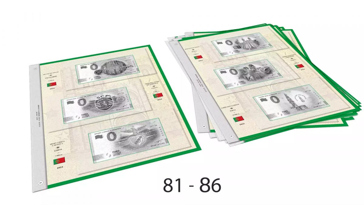 ABAFIL 6 feuilles (2/2024 + 1/2025) pour billets 0€ Souvenir Portugal