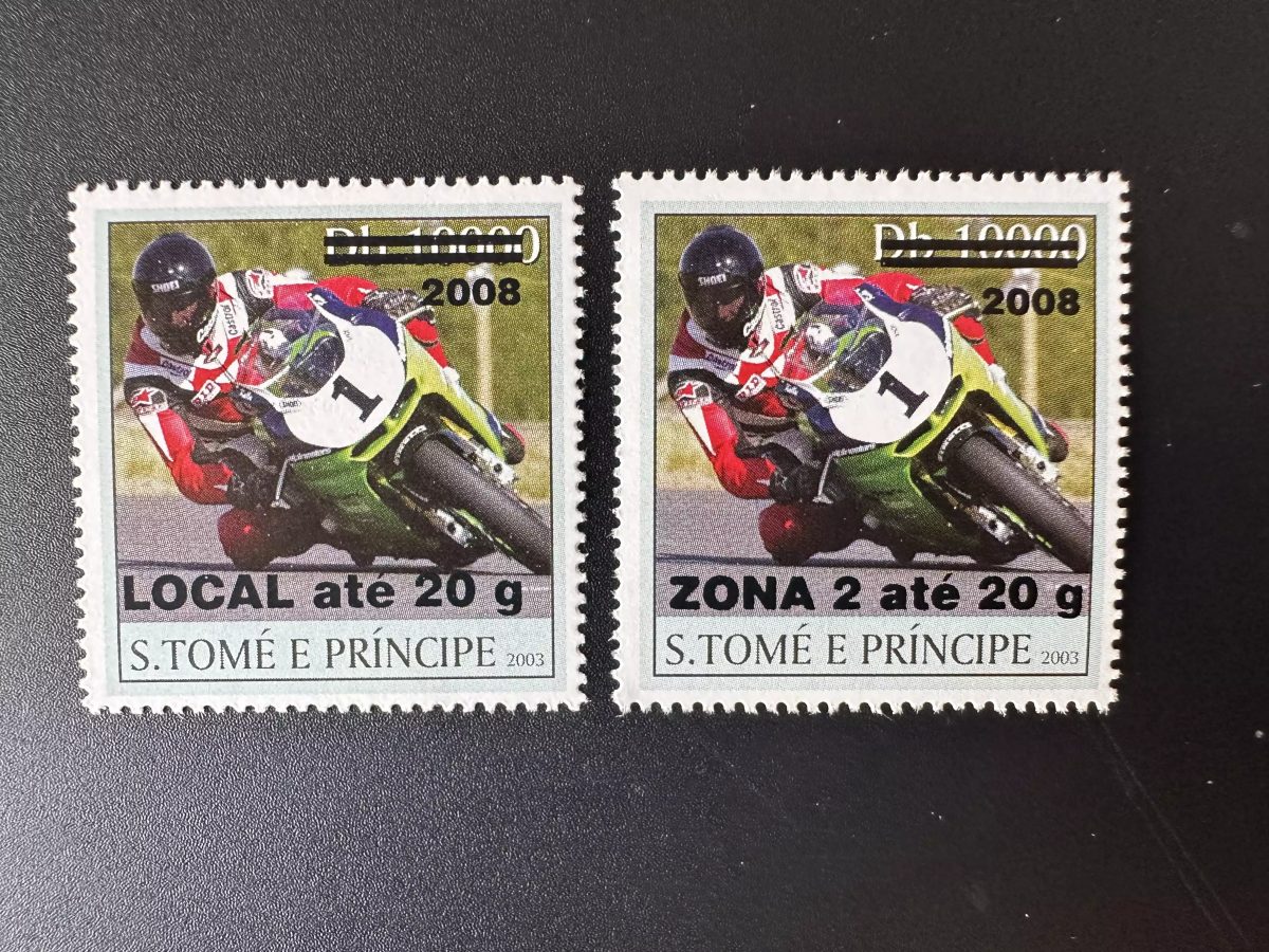 Sao S. Tomé & Principe 2008 / 2009 Mi. 4009-4015 Motorbike Motorrad Moto 2 val.