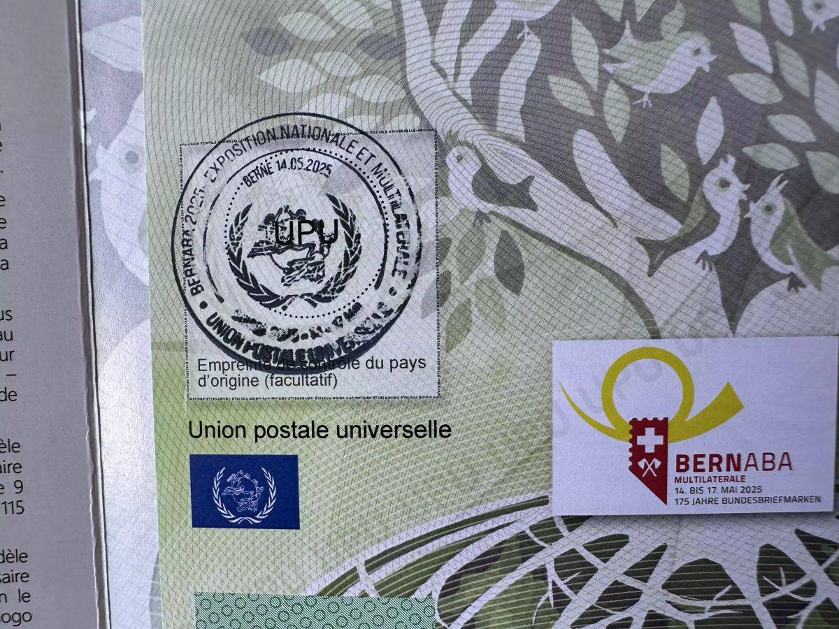 Bern UPU - Spezimen-Mappe Schweiz 2025 BERNABA MULTILATERALE Coupon IRC