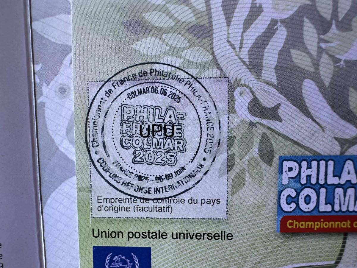 Colmar CRI - Spécimen folder France 2025 Phila UPU Abidjan Coupon IRC