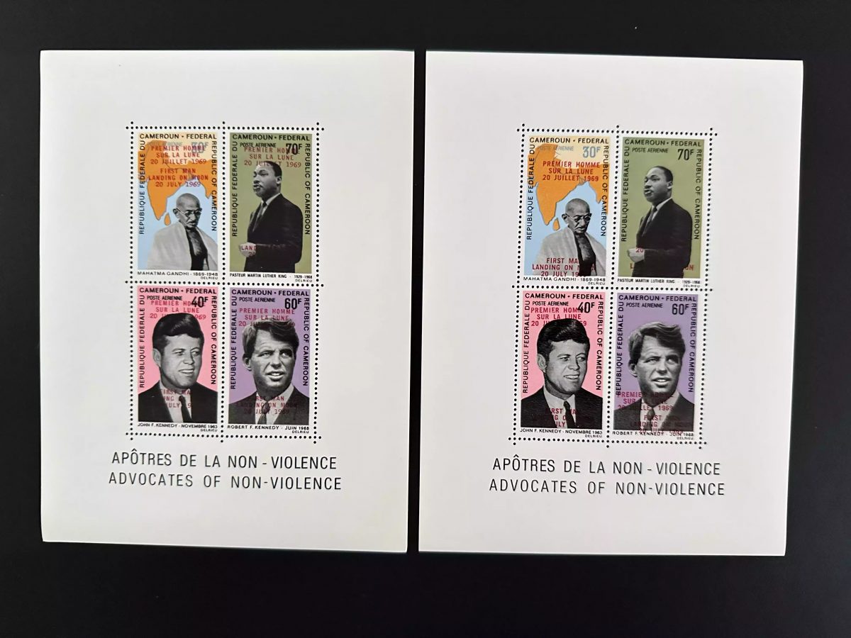 Cameroon 1969 Mi. Bl. 7 + 8 First Moon Man Gandhi Kennedy Luther King Apollo