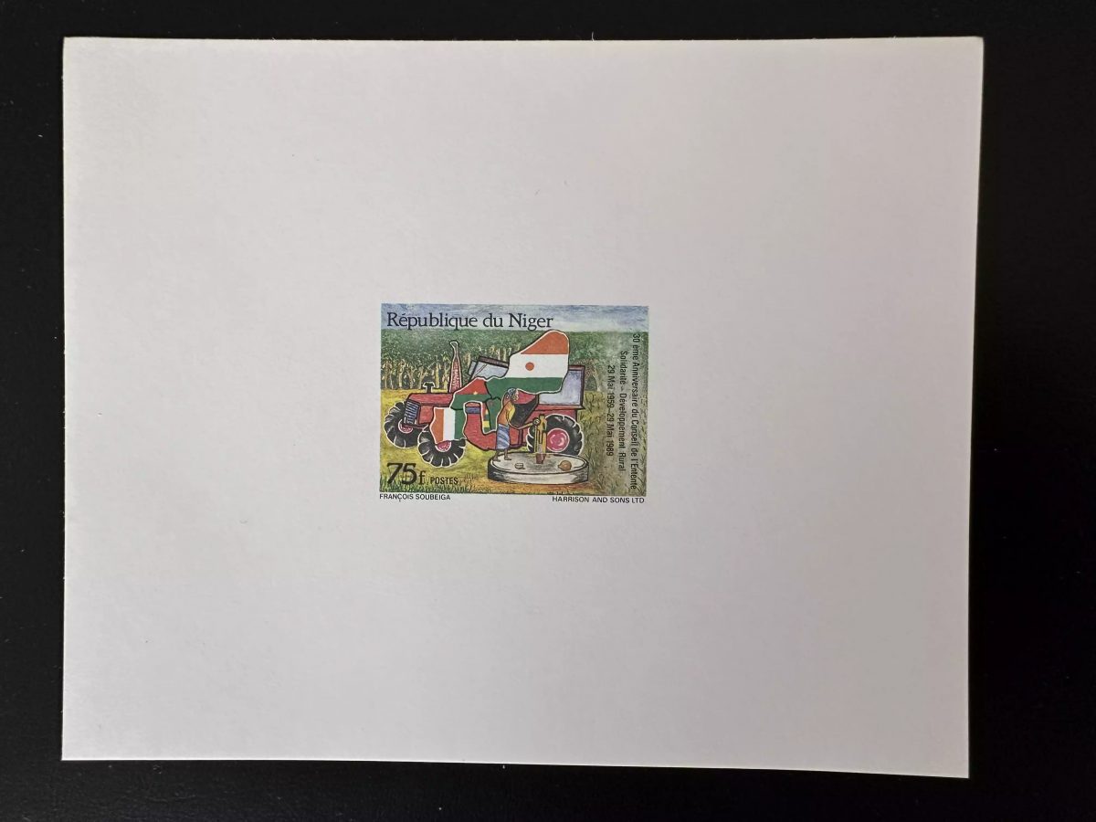 Niger 1989 Mi. 1078 épreuve de luxe Conseil Entente Solidarité rural Tracteur