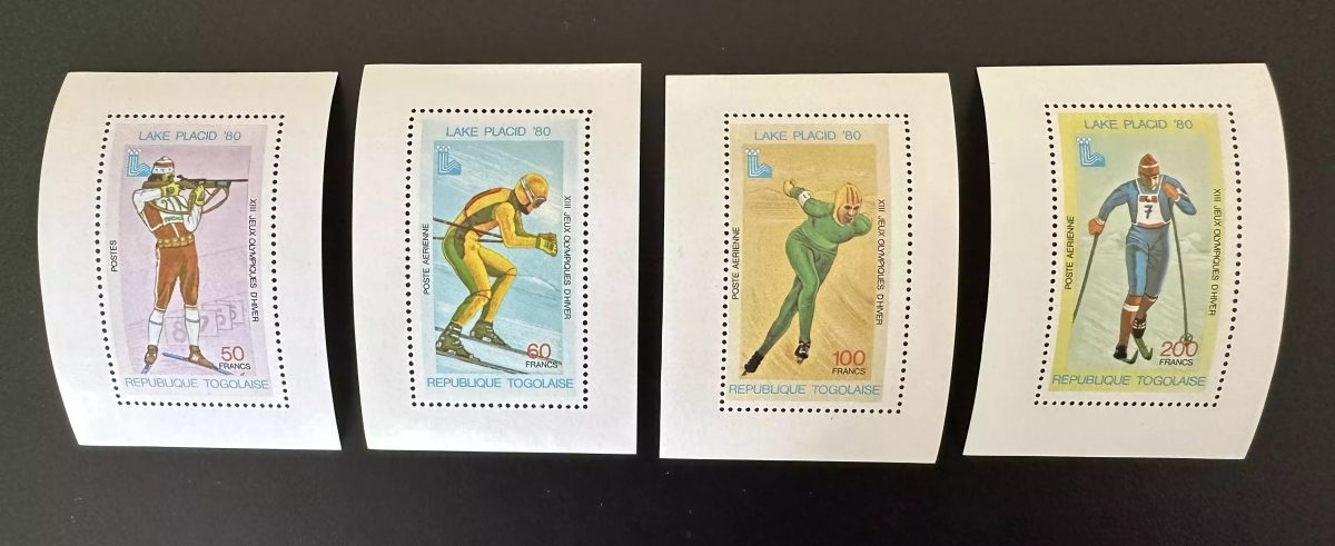 Togo 1980 Mi. 1414 - 1417 blocs luxe Lake Placid Olympic Jeux Olympiques Hiver