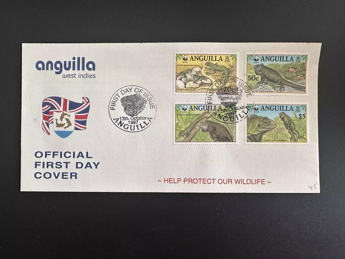 Anguilla 1998 Mi. 988 - 991 FDC local 1er Jour Cover Iguana reptile WWF