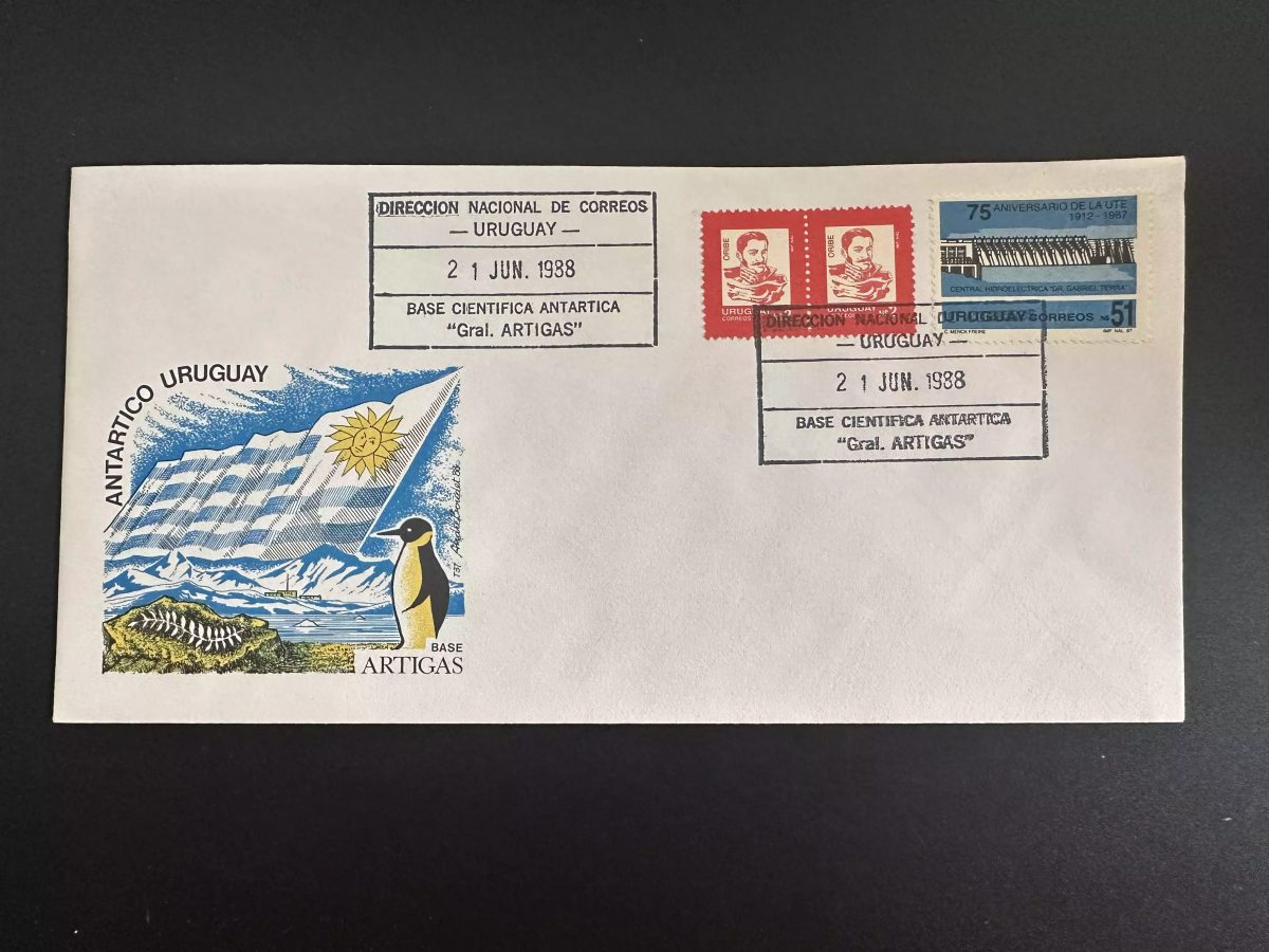 Uruguay 1988 Umschlag Antarktis-Basis GRAL. ARTIGAS Polar