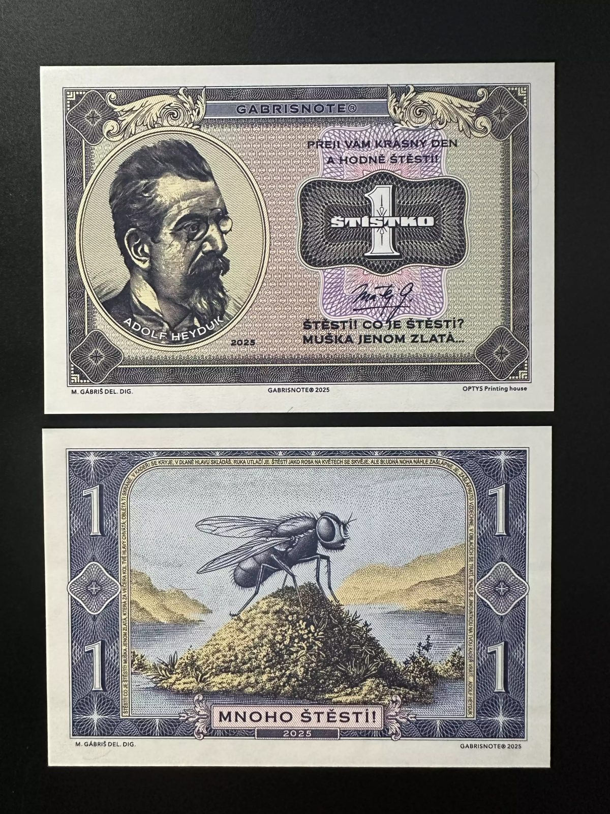2025 Matej Gabris Gabrisnote Adolf Heyduk Mnoho Stesti UNC SPECIMEN ESSAY