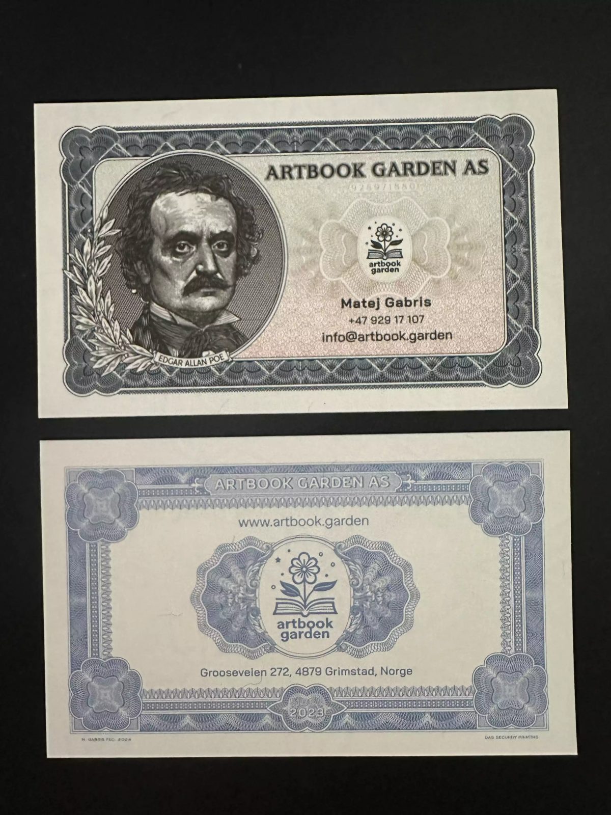 2023 / 2024 Matej Gabris Artbook Garden AS Edgar Allan Poe (II) SPECIMEN ESSAY