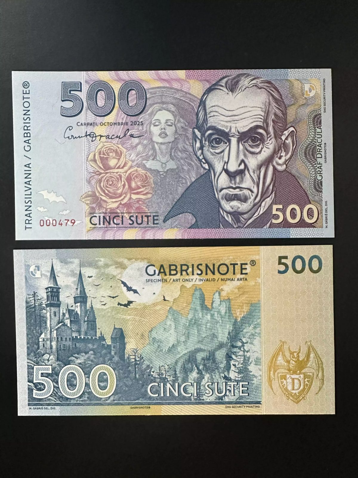 2025 Matej Gabris Gabrisnote 500 Sute Dracula Schloss UNC SPECIMEN ESSAY