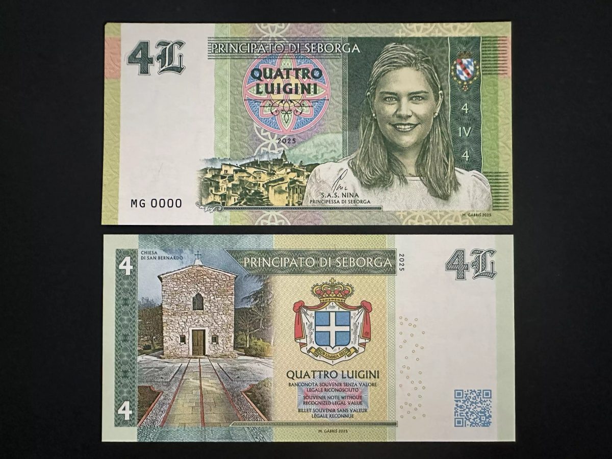 2025 Matej Gabris 4 Luigini Principato di Seborga 00000 Principessa Nina ESSAY
