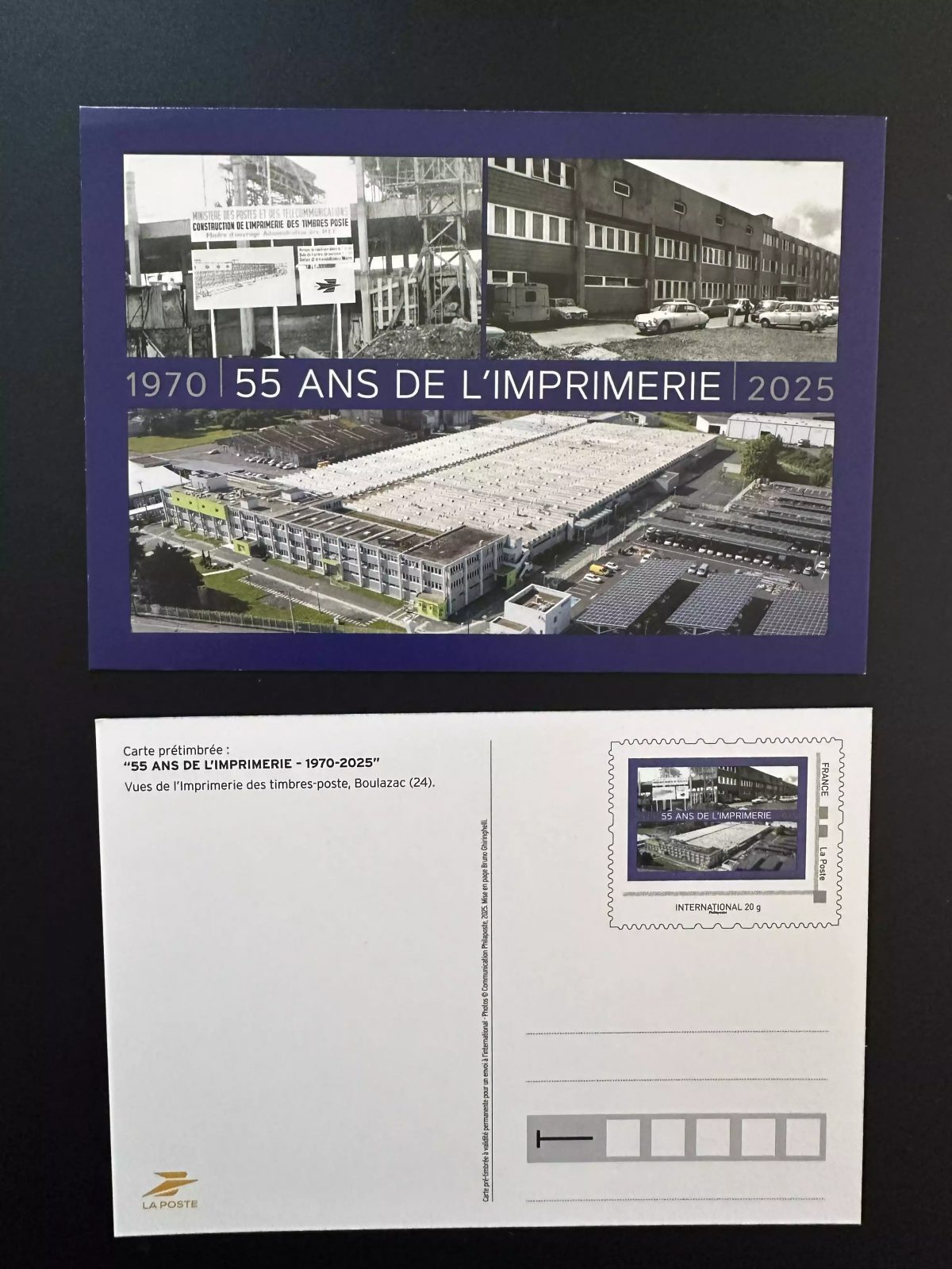 France 2025 Stationery Carte Postale Entier 55 ans de l'imprimerie de Boulazac