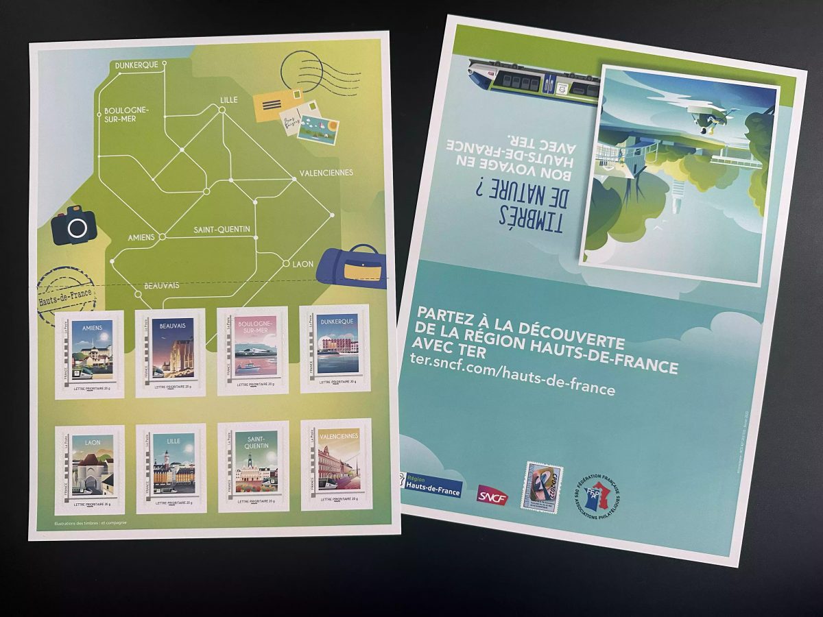 Frankreich 2022 Collector SNCF TER Zug Hauts-de-France 8 Briefmarken