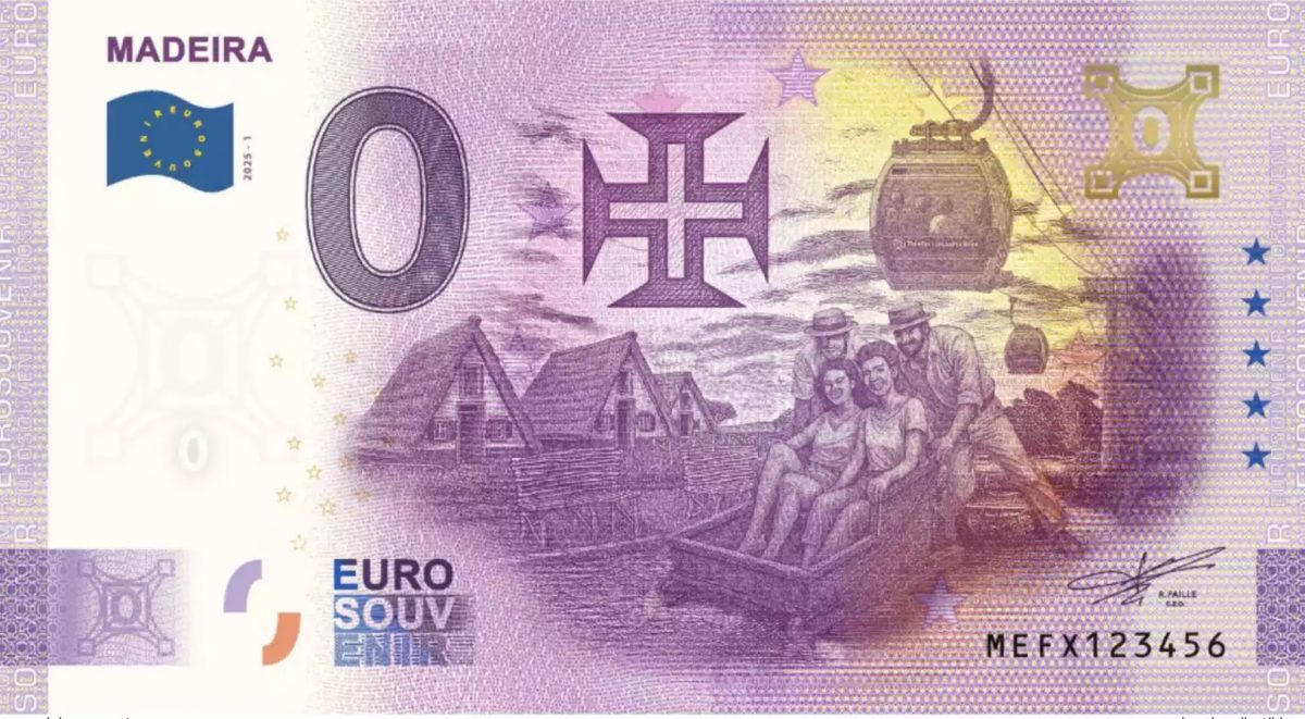 Billet touristique Souvenir 2026 Portugal Madeira (hologramme or)