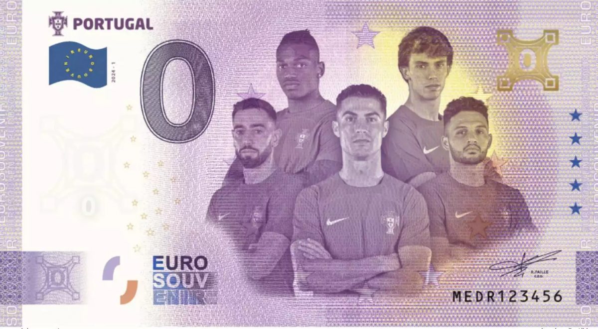 Billet touristique 2026 Portugal FPF Ronaldo Fernandes hologramme or