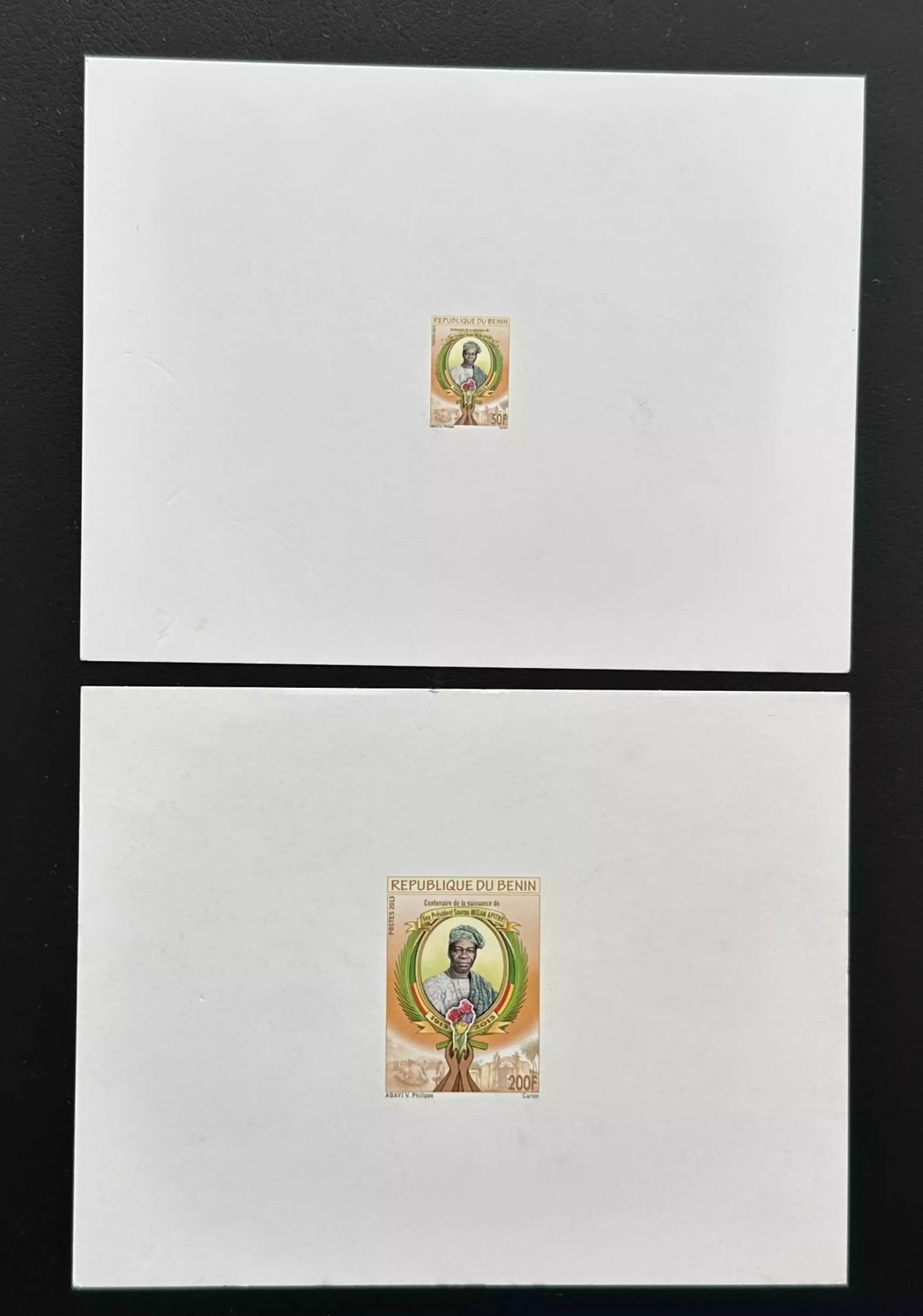 Benin 2013 Mi. 1667 - 1668 proof luxury President Sourou Apithy Politique Rose