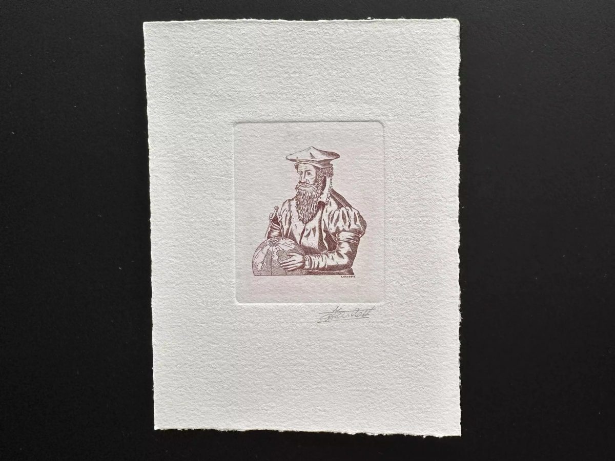 Belgique 1994 COB 2556 Epreuve artiste FDC Mercator Cartographe CEPT rouge