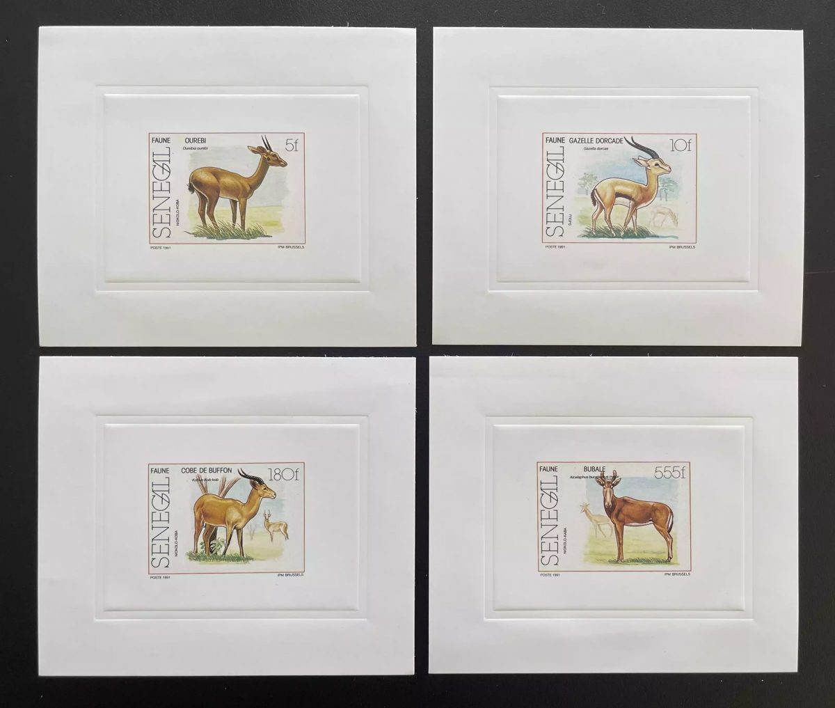 Sénégal 1991 Mi. 1127 - 1130 Epreuve de Luxe Faune Animaux Gazelle Bubale Ourebi