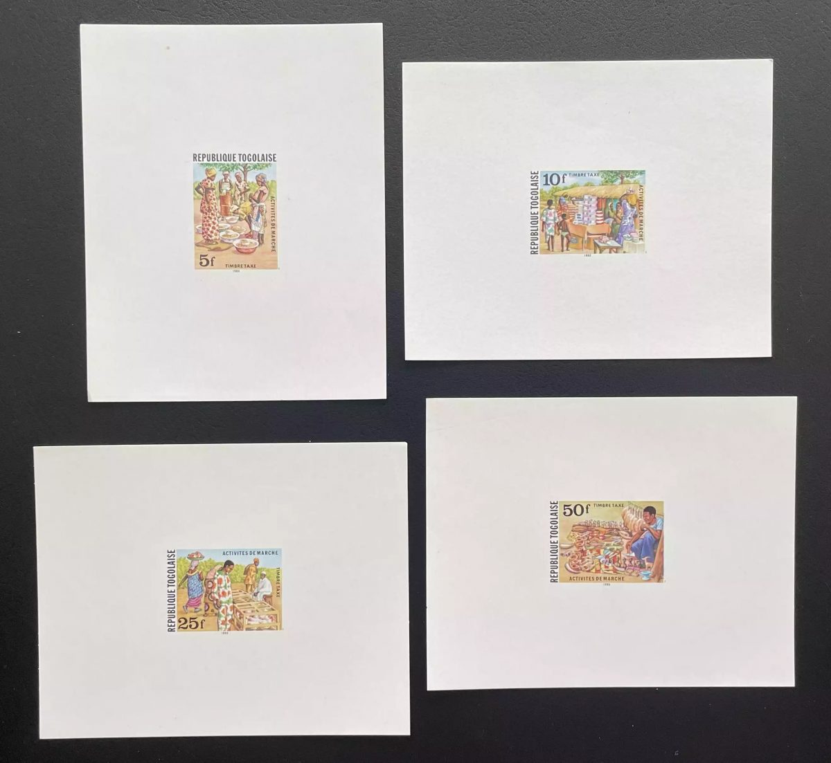 Togo 1981 Mi. Taxe 74 - 77 épreuve de luxe Proof activités marché market